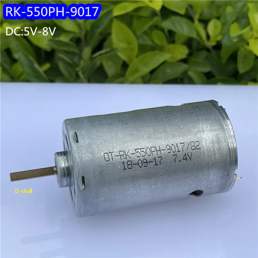 550 Magnet DC7.4V High Speed Small DC Motor with Cooling Fan, D Shaft Carbon Brush Electric Motor for Power Tool Electric Drill
550 Magnet DC7.4V High Speed Small DC Motor with Cooling Fan, D Shaft Carbon Brush Electric Motor for Power Tool Electric Drill