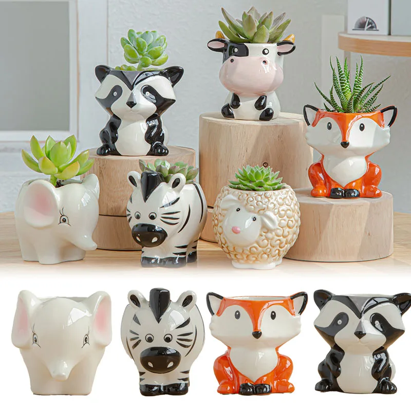6Pcs Animal Pot Ceramic Succulent Pot Garden Pot Succulents Pot with Drain Hole Cachepot for Flowers Home Balcony Desktop Decor
6Pcs Animal Pot Ceramic Succulent Pot Garden Pot Succulents Pot with Drain Hole Cachepot for Flowers Home Balcony Desktop Decor