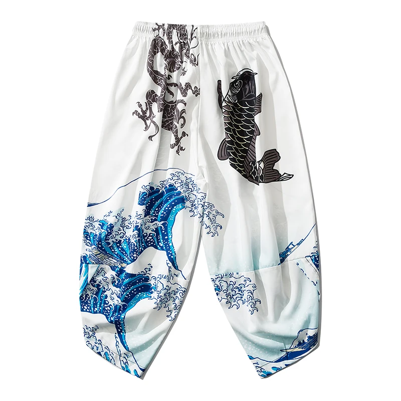 Japanese Kimono Pants Vintage Bloom Pants Harajuku Waves Print Casual Trousers Women Men Traditional Asian Clothing
Japanese Kimono Pants Vintage Bloom Pants Harajuku Waves Print Casual Trousers Women Men Traditional Asian Clothing