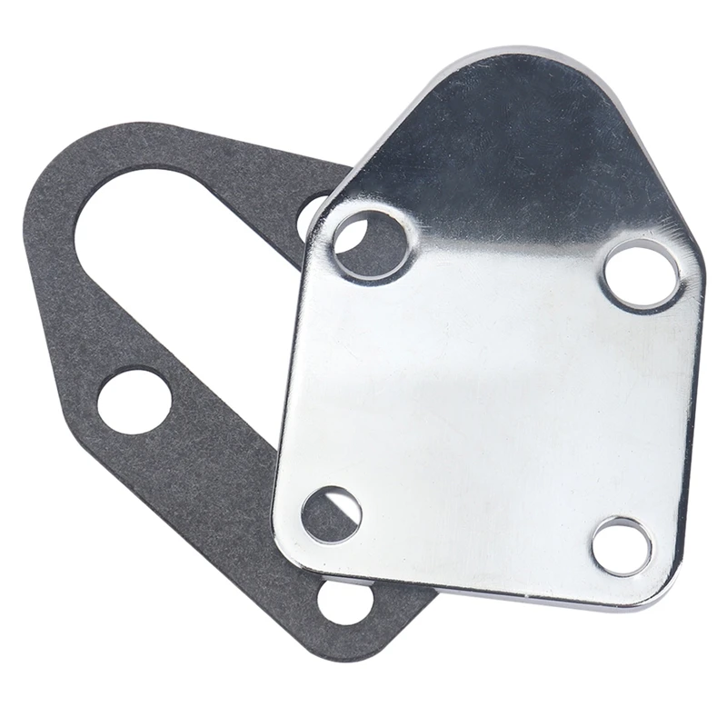 SBC Chrome Fuel Pump Mounting Plate & Gasket 283 327 350 383 Small Block for Chevy
SBC Chrome Fuel Pump Mounting Plate & Gasket 283 327 350 383 Small Block for Chevy