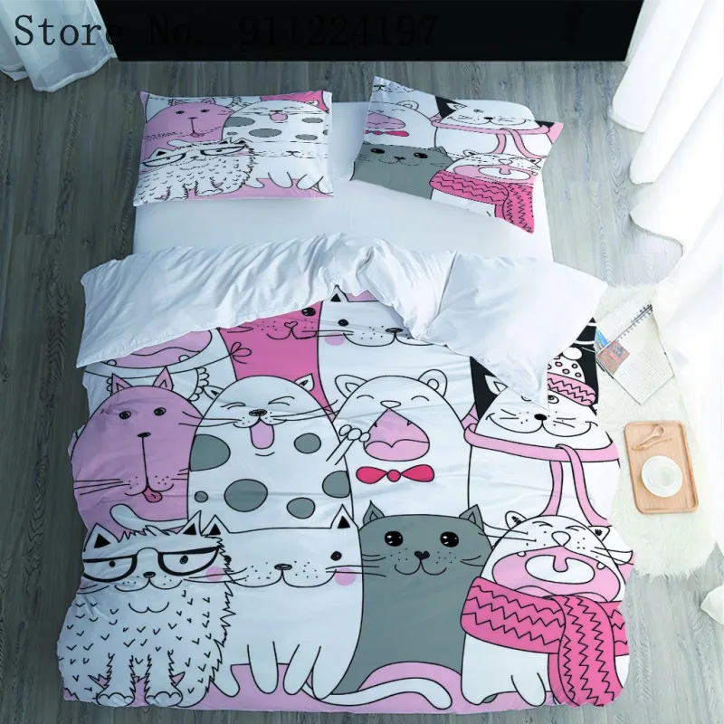 Cartoon Duvet Cover Set 3D Printed Animal Cat Dog Comforter 3pcs Kids Bedding Sets King Size Single Double Bed Linen Flat Sheet
Cartoon Duvet Cover Set 3D Printed Animal Cat Dog Comforter 3pcs Kids Bedding Sets King Size Single Double Bed Linen Flat Sheet