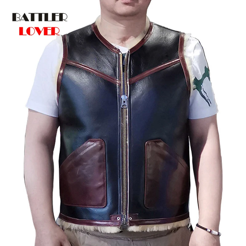 Super Quality Warm Genuine Sheep & Horse Leather Waistcoat For Men 2021 Merino Shearling Fur Vests Male Winter Sleeveless Jacket
Super Quality Warm Genuine Sheep & Horse Leather Waistcoat For Men 2021 Merino Shearling Fur Vests Male Winter Sleeveless Jacket