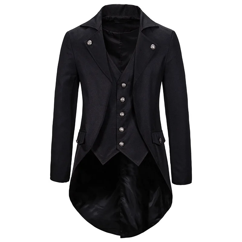 Men Steampunk Vintage Tailcoat Jacket Gothic Victorian Frock Trench Coat Halloween Uniform Costume Stage Singers Blazer Clothes
Men Steampunk Vintage Tailcoat Jacket Gothic Victorian Frock Trench Coat Halloween Uniform Costume Stage Singers Blazer Clothes