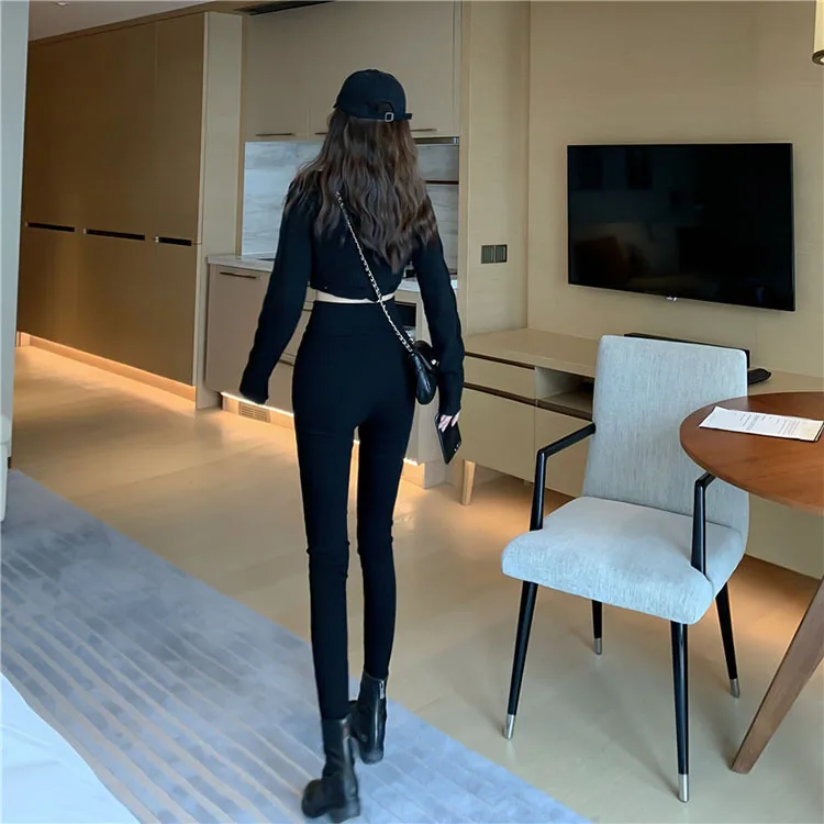 Spring Autumn Womens Black Skinny Elastic Leggings Casual Pencil Pants Women High Waist Slim Tights Trousers Pantalones De Mujer
Spring Autumn Womens Black Skinny Elastic Leggings Casual Pencil Pants Women High Waist Slim Tights Trousers Pantalones De Mujer