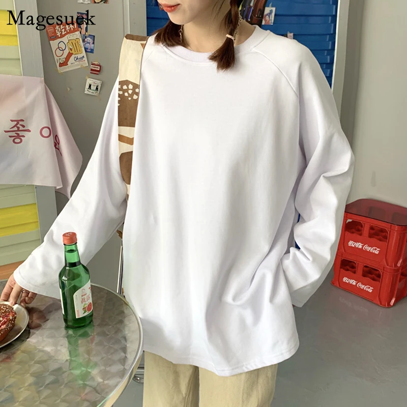 New Autumn O-Neck White Crewneck Sweatshirt Women Pullover Casual Oversized Sweatshirt Split Plus Size Cotton Sweatshirts 12001
New Autumn O-Neck White Crewneck Sweatshirt Women Pullover Casual Oversized Sweatshirt Split Plus Size Cotton Sweatshirts 12001