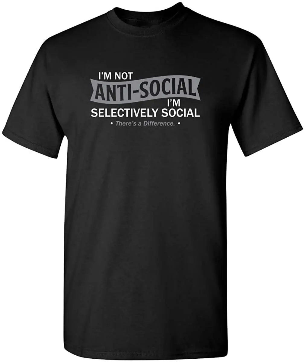 2021 Summer Men's T-shirt I Am Not Anti-social Cool Novelty Letter Printing Graphics Interesting Daily Casual Oversized T-shirt
2021 Summer Men's T-shirt I Am Not Anti-social Cool Novelty Letter Printing Graphics Interesting Daily Casual Oversized T-shirt