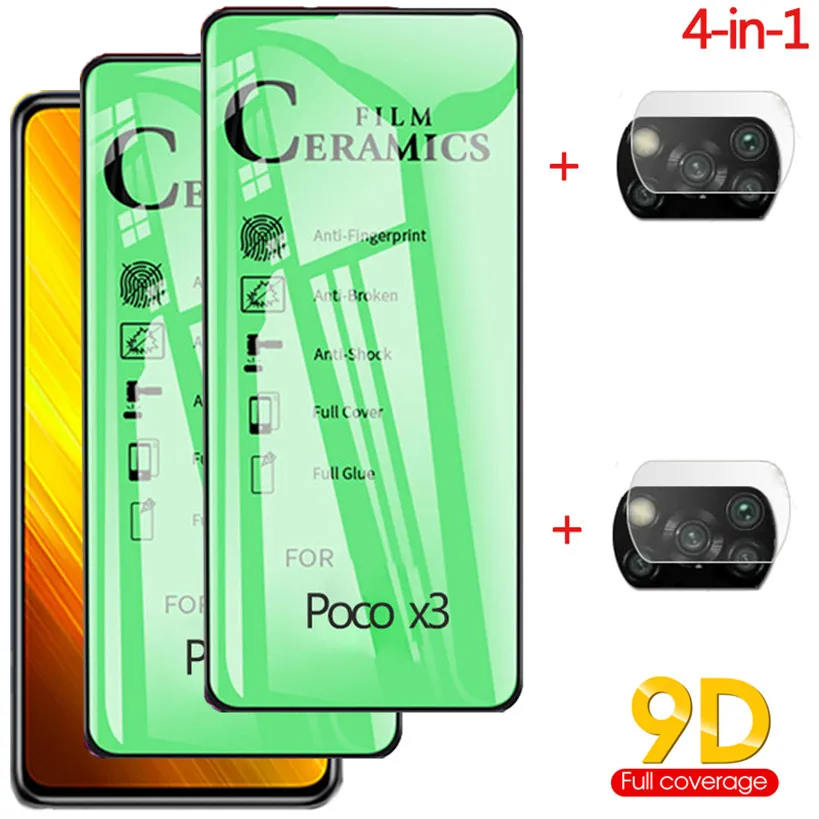 

HD Clear Ceramic Glass for Xiaomi Poco X3 NFC Screen Protector Mi Pocophone X3 NFC PocoX3 Camera Film szkło hartowane poco x3