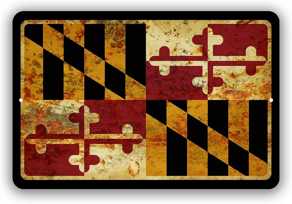Maryland State Flag Man Cave Metal Decor Tin Sign Indoor and Outdoor use 8"x12" or 12"x18"
Maryland State Flag Man Cave Metal Decor Tin Sign Indoor and Outdoor use 8"x12" or 12"x18"