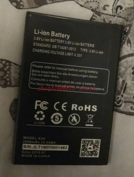XGODY K20 phone battery 2800mah 3.8V for XGODY 4G Dual Sim Smartphone Android 9.0 5.5" 18:9 HD Full Screen phone
XGODY K20 phone battery 2800mah 3.8V for XGODY 4G Dual Sim Smartphone Android 9.0 5.5" 18:9 HD Full Screen phone