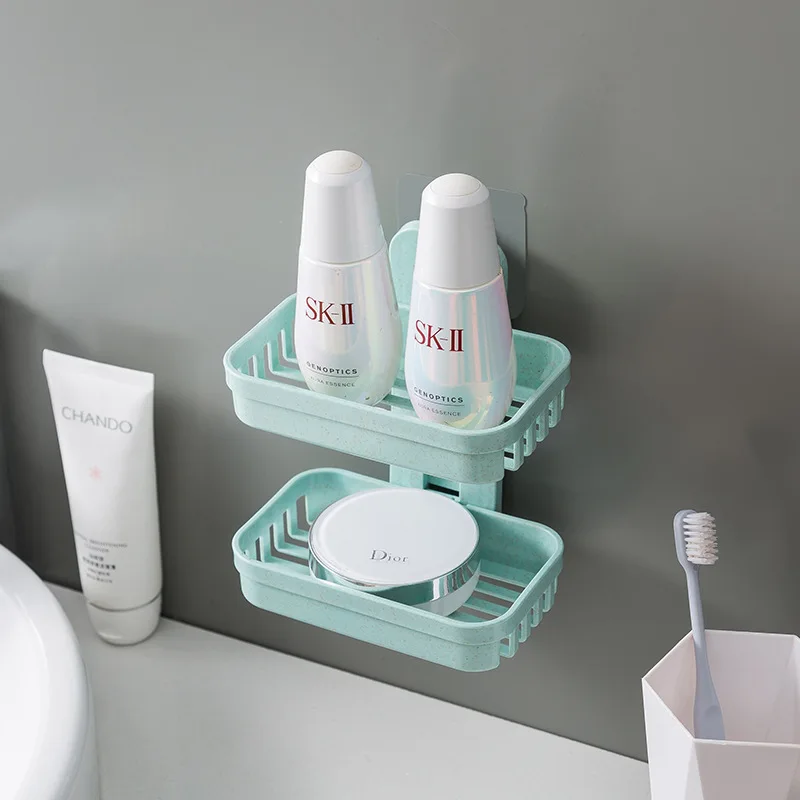Wall Mounted Double Layer Soap Dishes Box Drain Sponge Holder Shampoo Storage Rack For Bathroom Accessories Toiletries Organizer
Wall Mounted Double Layer Soap Dishes Box Drain Sponge Holder Shampoo Storage Rack For Bathroom Accessories Toiletries Organizer