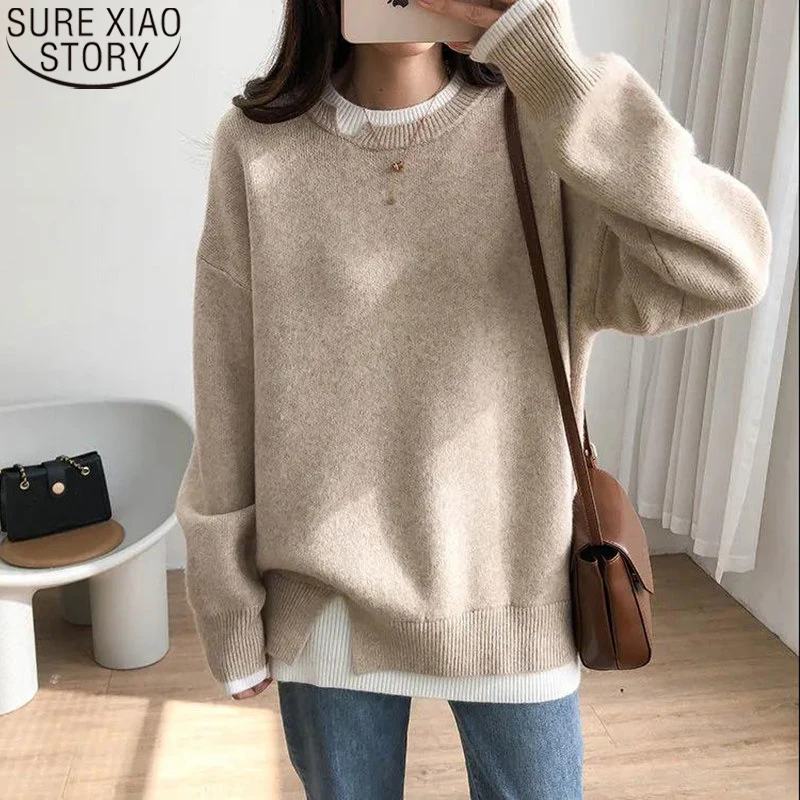 Fake 2 Pieces Sweater Women Pullovers 2022 Autumn Loose Casual Fashion Winter Solid Long Sleeve Knitted Sweater Pull Femme 17654
Fake 2 Pieces Sweater Women Pullovers 2022 Autumn Loose Casual Fashion Winter Solid Long Sleeve Knitted Sweater Pull Femme 17654