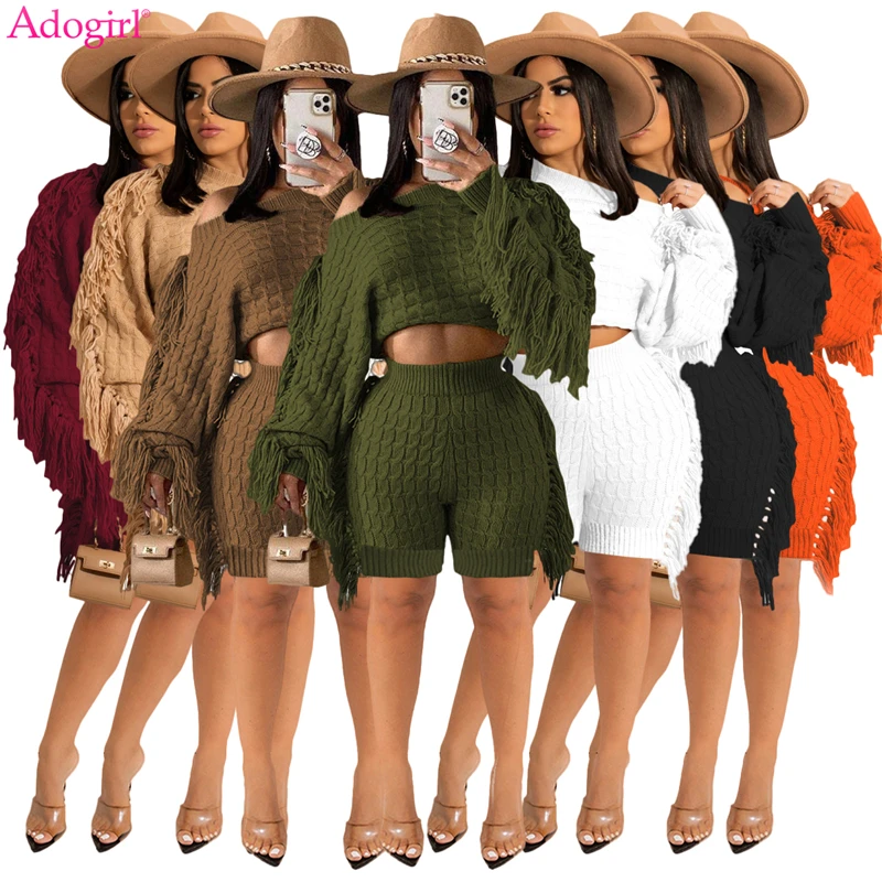 Свитер с бахромой Adogirl, комплект из двух предметов, Женский однотонный костюм с шортами, Свободный укороченный топ с длинным рукавом, плотны...
Свитер с бахромой Adogirl, комплект из двух предметов, Женский однотонный костюм с шортами, Свободный укороченный топ с длинным рукавом, плотны...