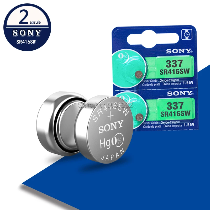 2 шт./лот для Sony оригинальный 1,55 в 337 SR416SW серебристый оксид, батарейка для часов 337 SR416SW, Кнопочная монетка для часов, электрических игрушек
2 шт./лот для Sony оригинальный 1,55 в 337 SR416SW серебристый оксид, батарейка для часов 337 SR416SW, Кнопочная монетка для часов, электрических игрушек