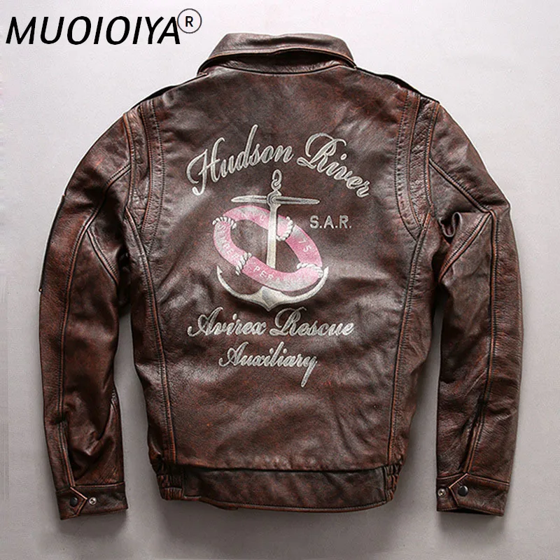 2021 Men Retro Vintage Brown Cow Genuine Leather Jacket Fashion Pattern Short Slim Fit Jacket Pilot Winter Coats
2021 Men Retro Vintage Brown Cow Genuine Leather Jacket Fashion Pattern Short Slim Fit Jacket Pilot Winter Coats