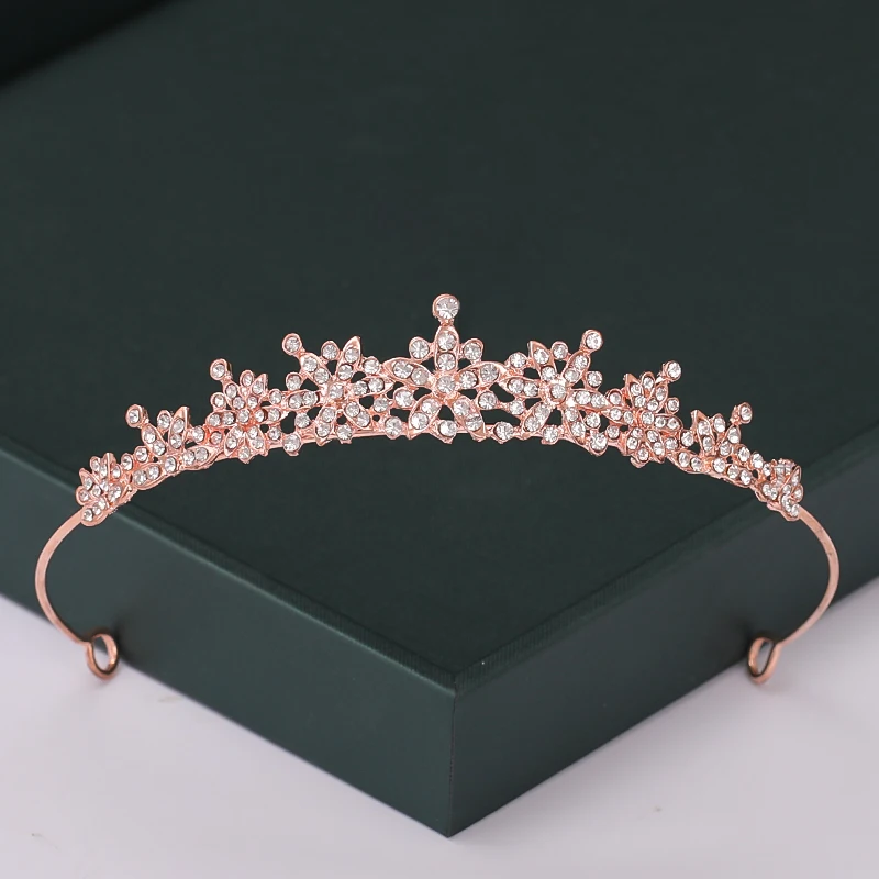 Тиары и короны с жемчугом кристаллами диадемы принцессы розового золотого цвета