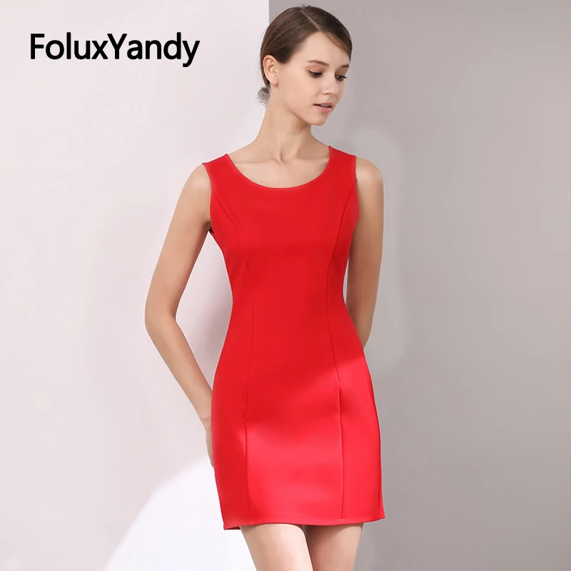 FoluxYandy Women Slim Bodycon Dress Sleeveless Summer O Neck Mini Pencil Dress Elegant Vestidos Black Red QCFS32
FoluxYandy Women Slim Bodycon Dress Sleeveless Summer O Neck Mini Pencil Dress Elegant Vestidos Black Red QCFS32