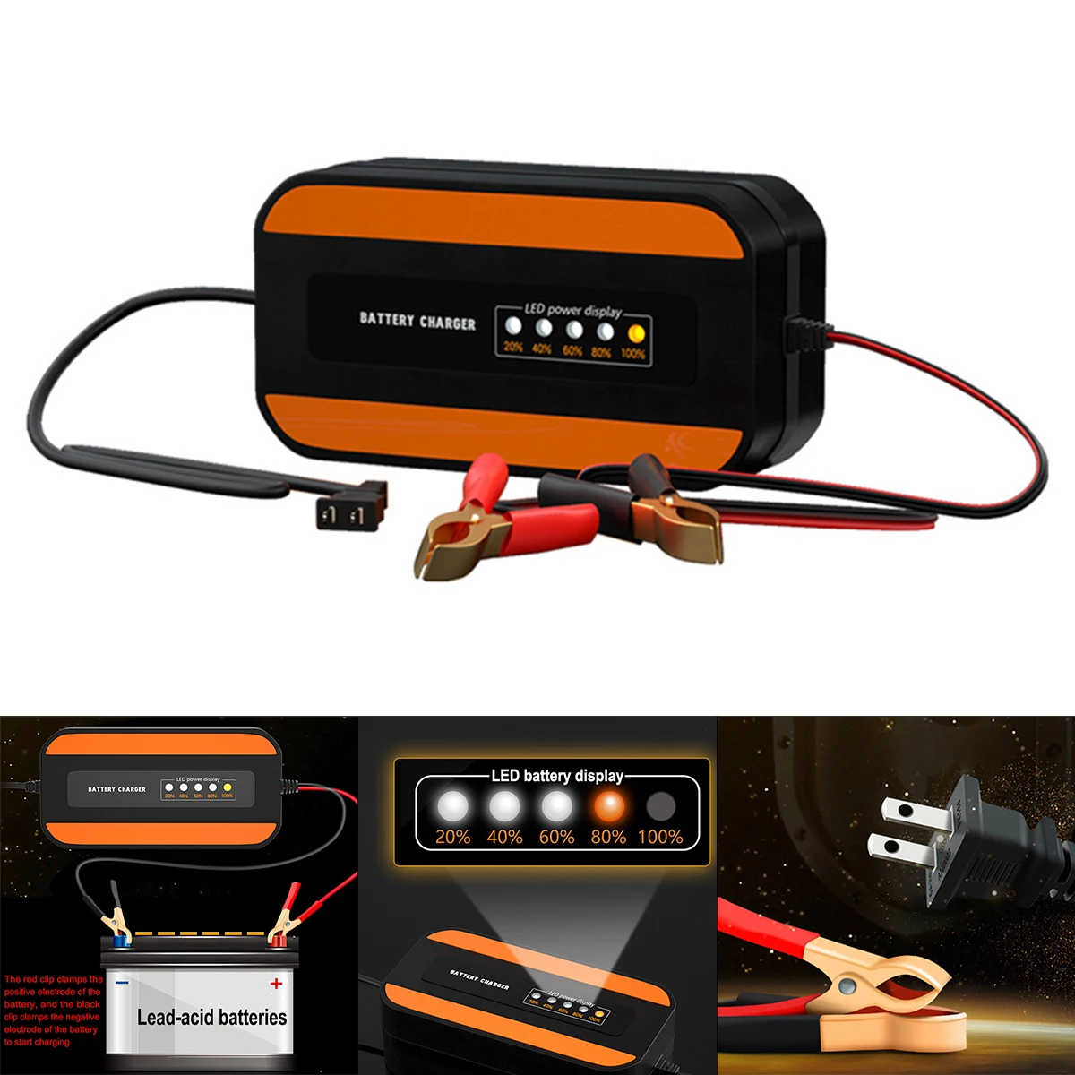 AC100V-240V 12V 2A Smart Motorcycle Battery Charger Maintainer Automatic Power Charging Adapter LED Power Display for Motorbike
AC100V-240V 12V 2A Smart Motorcycle Battery Charger Maintainer Automatic Power Charging Adapter LED Power Display for Motorbike