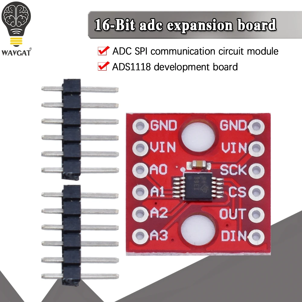 ADS1118 16 бит I2C IIC AD преобразователь ADC SPI модуль связи макетная плата для
