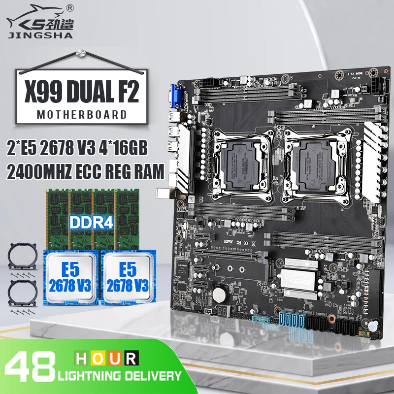 Материнская плата JINGSHA X99, Двойная модель F2, системная плата с 2 элементами Xeon LGA2011-3 V3, 2,5 ГГц, 6-ядерный процессор и 4 * DDR4, 16 ГБ, 2400, ECC REG, NVME_M.2 SSD
Материнская плата JINGSHA X99, Двойная модель F2, системная плата с 2 элементами Xeon LGA2011-3 V3, 2,5 ГГц, 6-ядерный процессор и 4 * DDR4, 16 ГБ, 2400, ECC REG, NVME_M.2 SSD