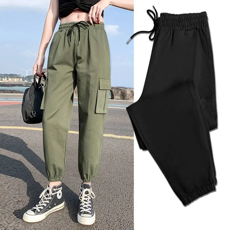 Cotton Plus Size Cargo Pants Women Elastic High Waist Pantalon Cargo Femme Gray Loose Pockets Trousers Women Streetwear Pants
Cotton Plus Size Cargo Pants Women Elastic High Waist Pantalon Cargo Femme Gray Loose Pockets Trousers Women Streetwear Pants