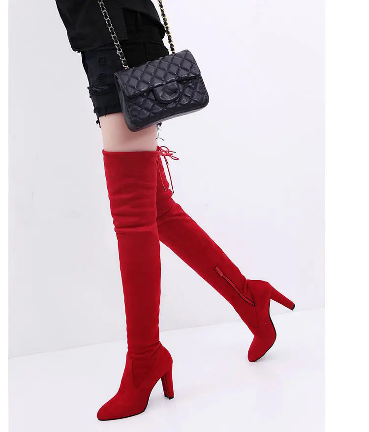 Sexy Party Boots Fashion Suede Leather Shoes Women Over the Knee Heels Boots Stretch Flock Winter High botas 326
Sexy Party Boots Fashion Suede Leather Shoes Women Over the Knee Heels Boots Stretch Flock Winter High botas 326