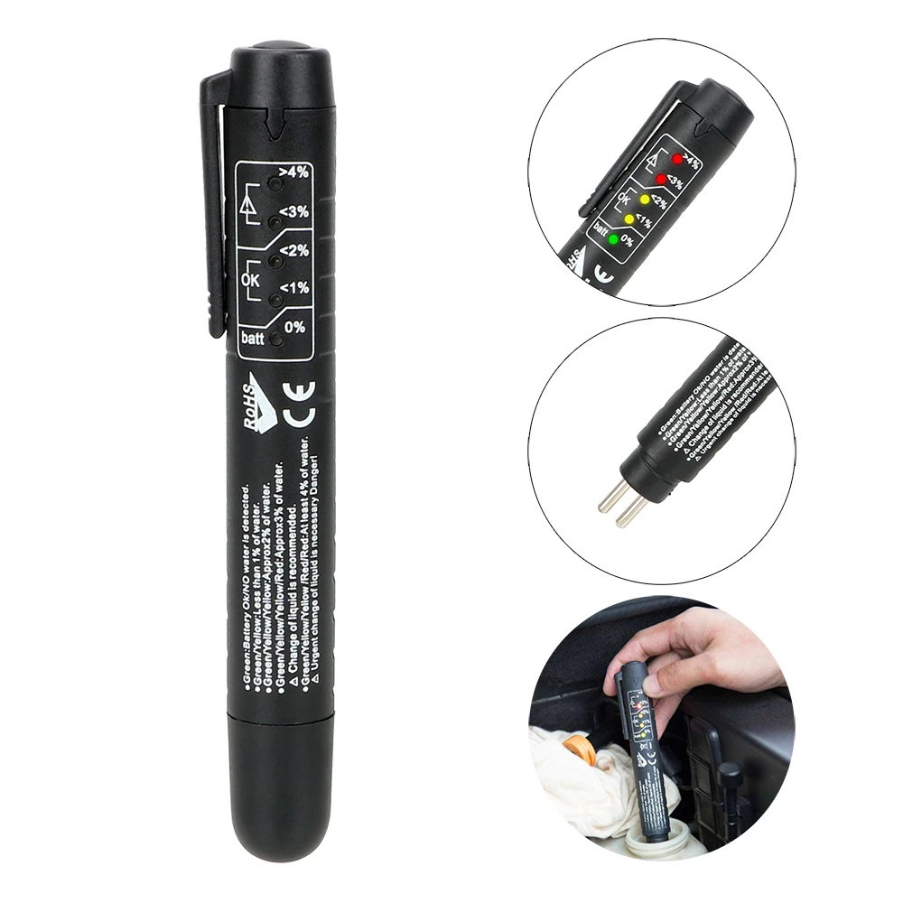 Brake Fluid Tester Digital Auto Liquid Testing Brake Fluid Tester Pen for DOT3/DOT4 Mini Electronic Pen 5 LED Indicator Display
Brake Fluid Tester Digital Auto Liquid Testing Brake Fluid Tester Pen for DOT3/DOT4 Mini Electronic Pen 5 LED Indicator Display