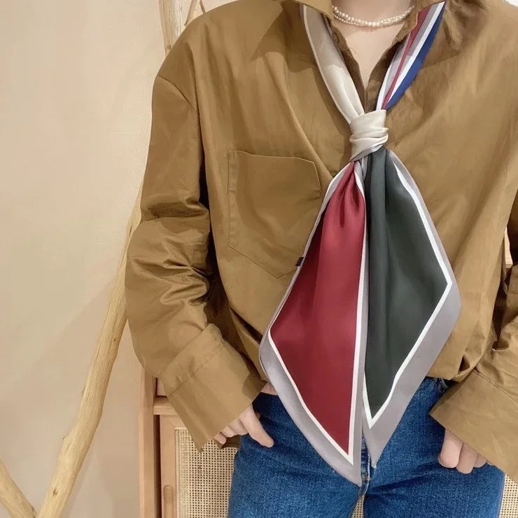 2021 hundred set of new small ribbon simulation silk scarf female satin chiffon geometric color pattern
2021 hundred set of new small ribbon simulation silk scarf female satin chiffon geometric color pattern