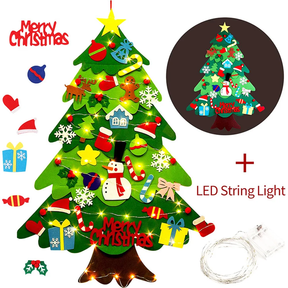 DIY Felt Christmas Tree Merry Christmas Decorations LED String Lights For Home 2021 Cristmas Ornament Gifts Santa Claus New Year
DIY Felt Christmas Tree Merry Christmas Decorations LED String Lights For Home 2021 Cristmas Ornament Gifts Santa Claus New Year