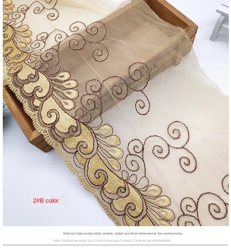 2 Yards High Quality Color Embroidery Lace Garment Accessories Decoration Handmade DIY Skirt Hem 18cm Wide
2 Yards High Quality Color Embroidery Lace Garment Accessories Decoration Handmade DIY Skirt Hem 18cm Wide