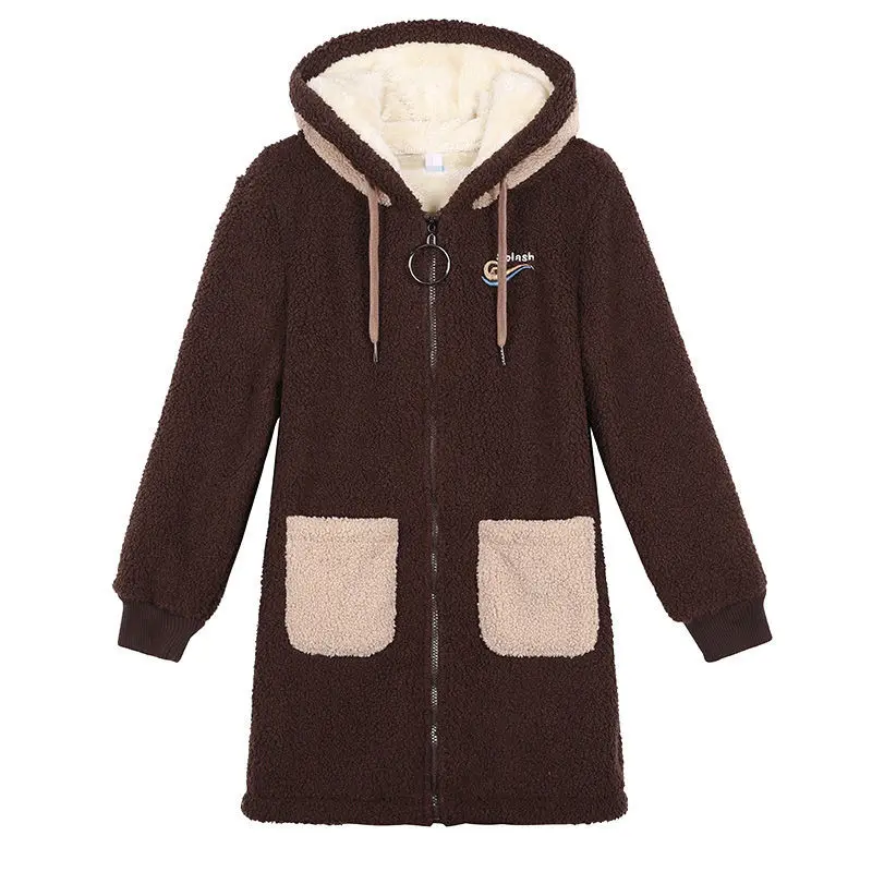2021Winter New Style Lamb Wool Plus Velvet Thick Mid-length Hooded Jacket Female Korean Loose Casual Sweater Coat Large Size 3XL
2021Winter New Style Lamb Wool Plus Velvet Thick Mid-length Hooded Jacket Female Korean Loose Casual Sweater Coat Large Size 3XL