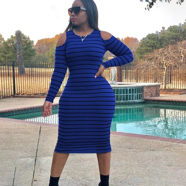 Autumn New Sexy Women Dress Striped Long Sleeve Off The Shoulder Bodycon Midi Dresses Clubwear
Autumn New Sexy Women Dress Striped Long Sleeve Off The Shoulder Bodycon Midi Dresses Clubwear