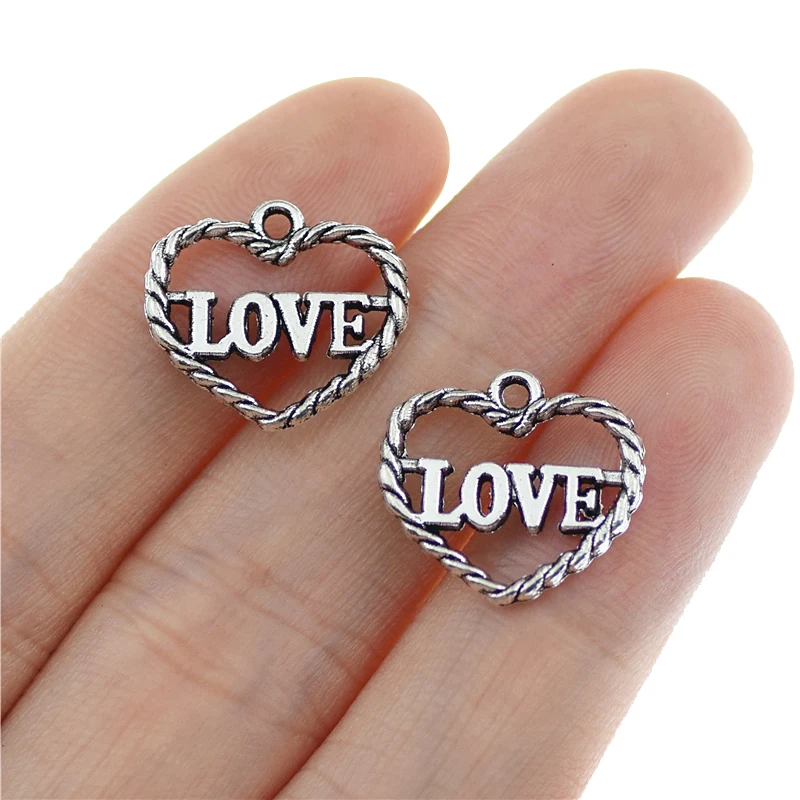 20pcs 15x14mm Antique Silver Color Love Heart Charms Pendant for Jewelry Making Handmade Accessories DIY Findings
20pcs 15x14mm Antique Silver Color Love Heart Charms Pendant for Jewelry Making Handmade Accessories DIY Findings