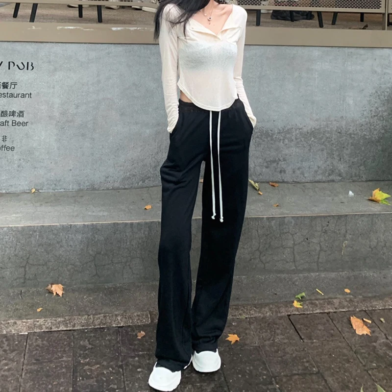Black Cusual Pants Women Vintage High Waist Oversize Wide Leg Trousers Autumn New Ins All-match Streetwear Retro Korean Chic
Black Cusual Pants Women Vintage High Waist Oversize Wide Leg Trousers Autumn New Ins All-match Streetwear Retro Korean Chic
