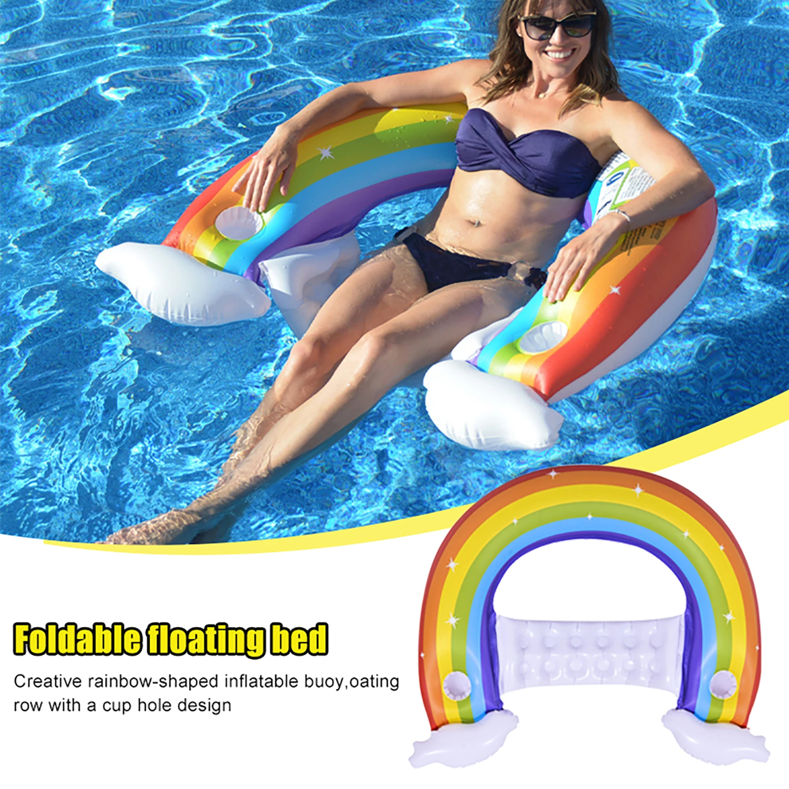

Портативный плавающий шезлонг со спинкой, надувной водный гамак для летнего пляжа вечерние, бассейна, водная игрушка