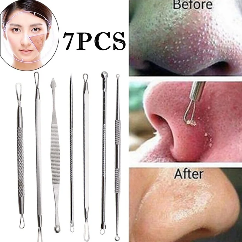 Brand New 7Piece Stainless Steel Acne Removal Needle Facial Skin Care Pore Cleaner Pointed Elbow Spoon Special Acne Removal Tool
Brand New 7Piece Stainless Steel Acne Removal Needle Facial Skin Care Pore Cleaner Pointed Elbow Spoon Special Acne Removal Tool