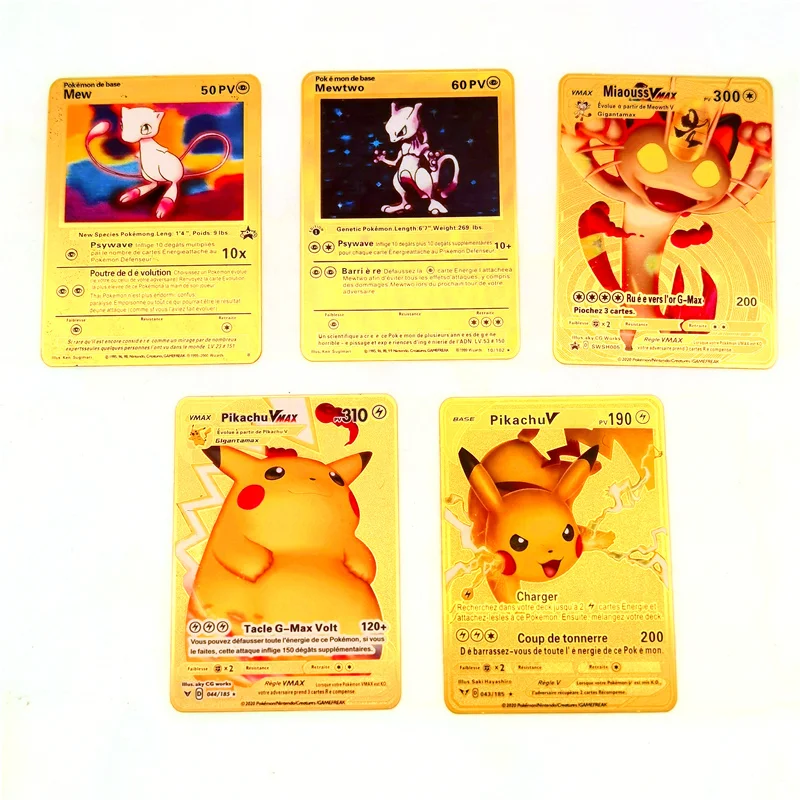 5 pcs/set of the new French version of Pokemon Pikachu Dracaufeu Venusaur VMAX Gold Card Battle Carte Trading Game Collectible
5 pcs/set of the new French version of Pokemon Pikachu Dracaufeu Venusaur VMAX Gold Card Battle Carte Trading Game Collectible