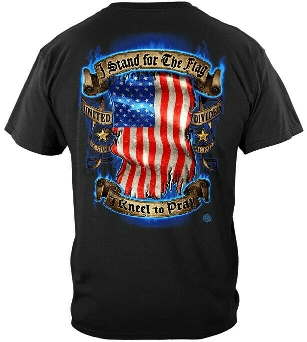 I Stand For The Flag Kneel To Pray T Shirt American патриотическая рубашка|Мужские футболки| |