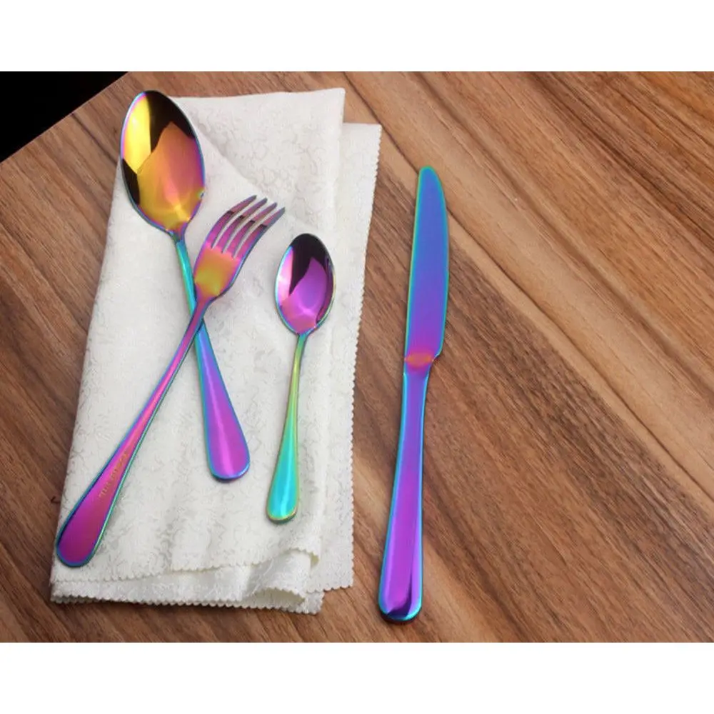 4pcs/set Colorful Stainless Steel Dinnerware Black Cutlery Fork Spoon Teaspoon
4pcs/set Colorful Stainless Steel Dinnerware Black Cutlery Fork Spoon Teaspoon