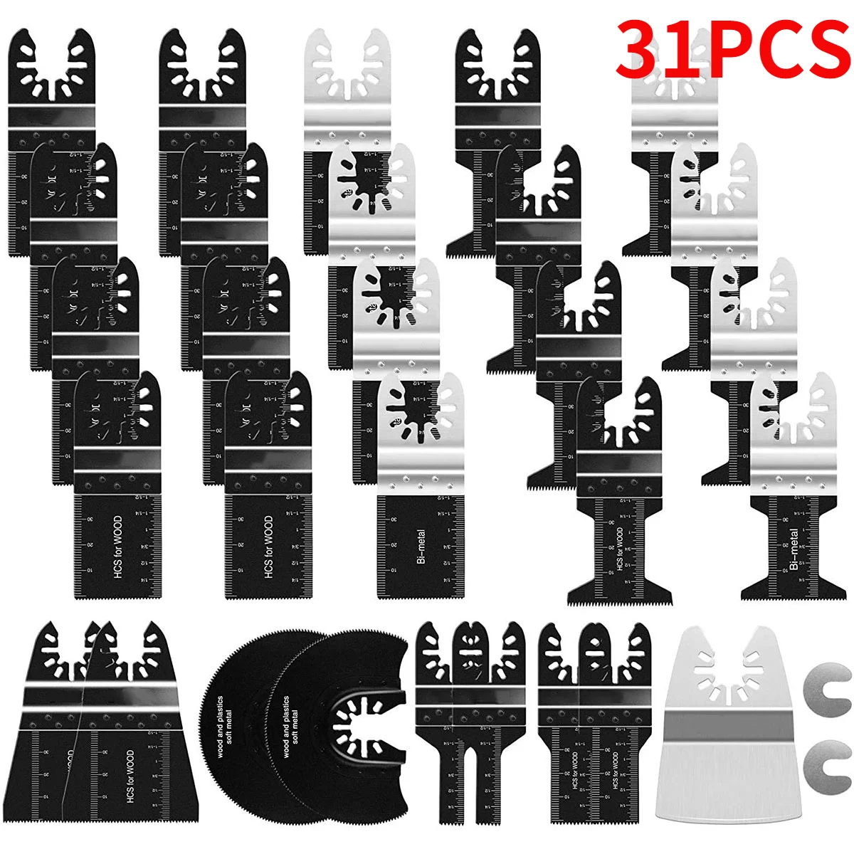 31Pcs/Set Oscillating Saw Blades Universal Quick Assembly Multifunctional Swing Saw Blade Kit Quick Release Oscillating Blades
31Pcs/Set Oscillating Saw Blades Universal Quick Assembly Multifunctional Swing Saw Blade Kit Quick Release Oscillating Blades