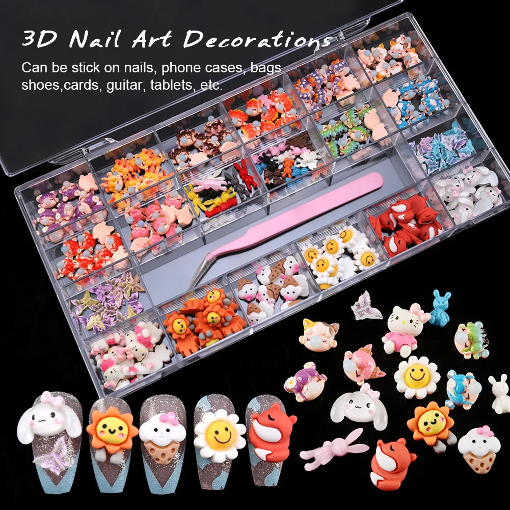 3D Nail Art Decorations Cute Cartoon Resin Nail Charms for Natural Acrylic Nails Fingertip Decals DIY Manicure Tool
3D Nail Art Decorations Cute Cartoon Resin Nail Charms for Natural Acrylic Nails Fingertip Decals DIY Manicure Tool