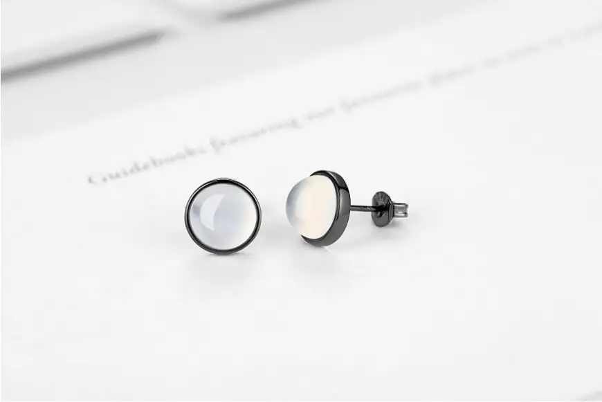 925 Sterling Silver Chalcedony Moonlight Stone Stud Earrings For Women Simple Jewelry brincos
925 Sterling Silver Chalcedony Moonlight Stone Stud Earrings For Women Simple Jewelry brincos