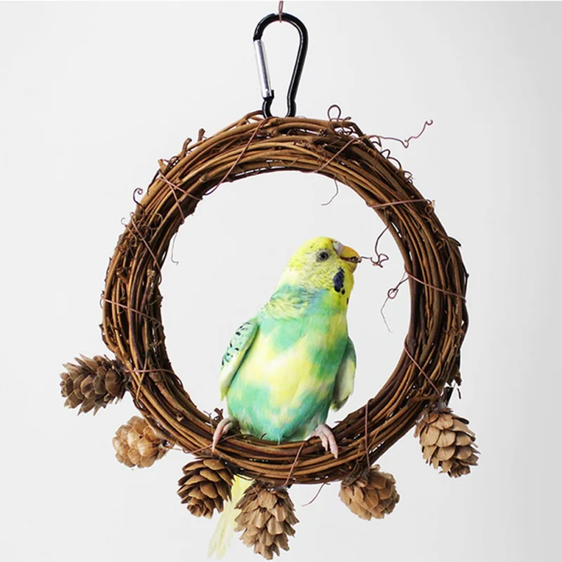 1Pcs Pet Bird Toy Hand-woven Vine Hanging Climbing Chews Bite Cage Rattan Ring Parrot Pet Bird Toy Bird cage accessories
1Pcs Pet Bird Toy Hand-woven Vine Hanging Climbing Chews Bite Cage Rattan Ring Parrot Pet Bird Toy Bird cage accessories