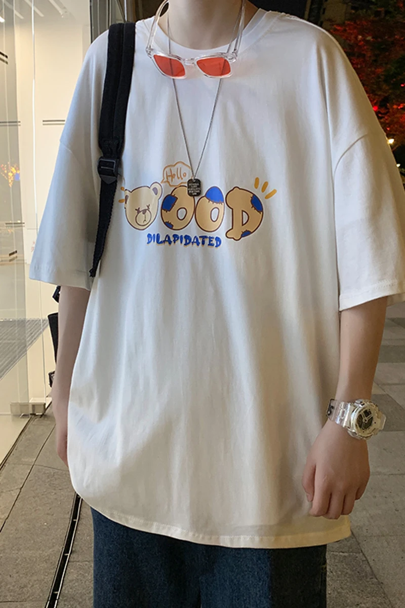 Short Sleeve Men's Summer Fashion Brand Loose Casual Ins Design Bear T-shirt Printed Half Sleeve
Short Sleeve Men's Summer Fashion Brand Loose Casual Ins Design Bear T-shirt Printed Half Sleeve