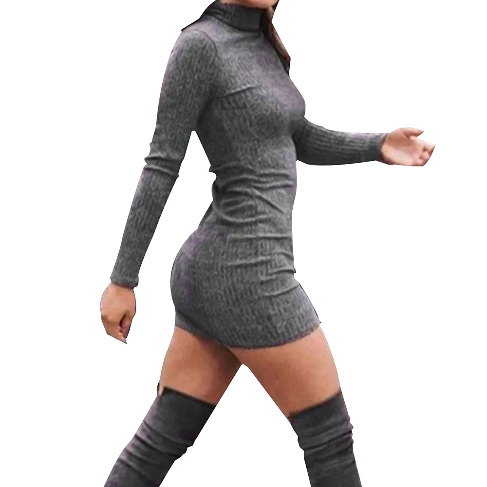 Elegant Women Long Sleeve Bodycon Dress Spring Autumn Ladies Casual Mini Dress Half High Collar Slim Fit Female Short Pullover
Elegant Women Long Sleeve Bodycon Dress Spring Autumn Ladies Casual Mini Dress Half High Collar Slim Fit Female Short Pullover