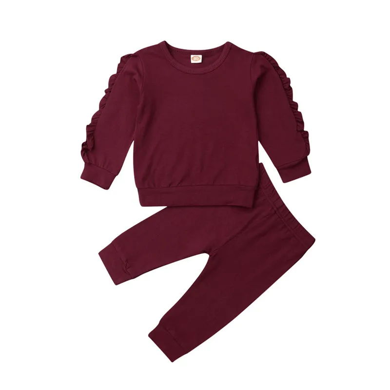 Baby Girl Casual Clothing Sets Long Sleeve O Neck Ruffled Top + Pants Trousers 6M-3Y Infant Toddler Autumn Casual Cotton Outfits
Baby Girl Casual Clothing Sets Long Sleeve O Neck Ruffled Top + Pants Trousers 6M-3Y Infant Toddler Autumn Casual Cotton Outfits