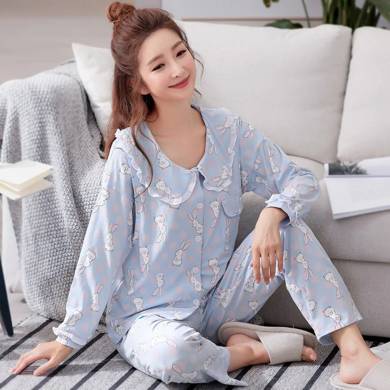 Autumn Winter Pajamas Women'S 100% Cotton Cardigan Loose Maternity Suit Spring Autumn Models Plus Size Home Service
Autumn Winter Pajamas Women'S 100% Cotton Cardigan Loose Maternity Suit Spring Autumn Models Plus Size Home Service