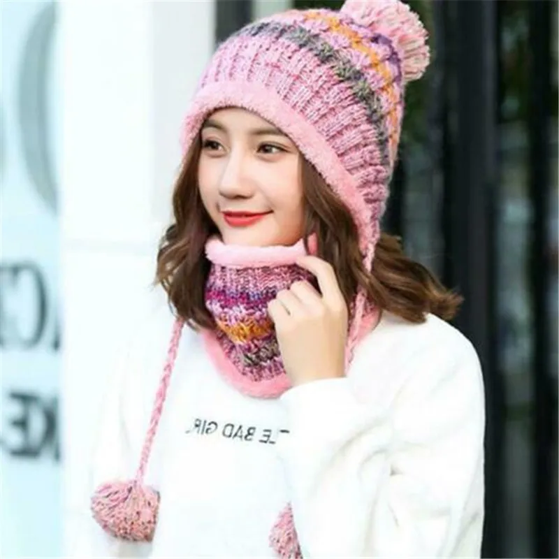 Winter Women Knitted Hat Scarf Female Warm Hat Scarf Set Fashion Wool Thickening Hat Set Casual Snow Caps
Winter Women Knitted Hat Scarf Female Warm Hat Scarf Set Fashion Wool Thickening Hat Set Casual Snow Caps