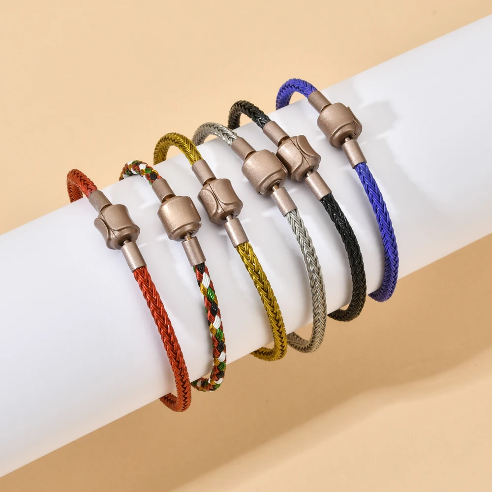 ZMZY Vinatge Color Fashion Woman Charm Bracelet Wire Rope Bangles Clasp Stainless Steel Bracelet Bangles Jewelry Wholesale
ZMZY Vinatge Color Fashion Woman Charm Bracelet Wire Rope Bangles Clasp Stainless Steel Bracelet Bangles Jewelry Wholesale