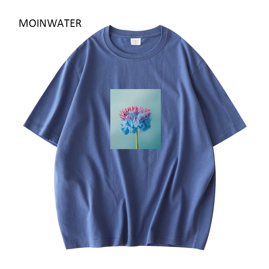 MOINWATER New Female Art Print Summer T shirts Lady Blue Comfortable Cotton Tees Women Casual Tops MT22002
MOINWATER New Female Art Print Summer T shirts Lady Blue Comfortable Cotton Tees Women Casual Tops MT22002