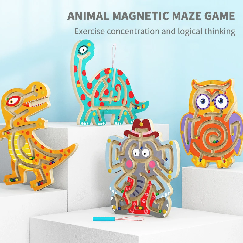 Children'S Fun Magnetic Pen Ball Maze Educational Toy Animal Shape Wooden Maze Track Early Baby Teaching Aid Tool
Children'S Fun Magnetic Pen Ball Maze Educational Toy Animal Shape Wooden Maze Track Early Baby Teaching Aid Tool